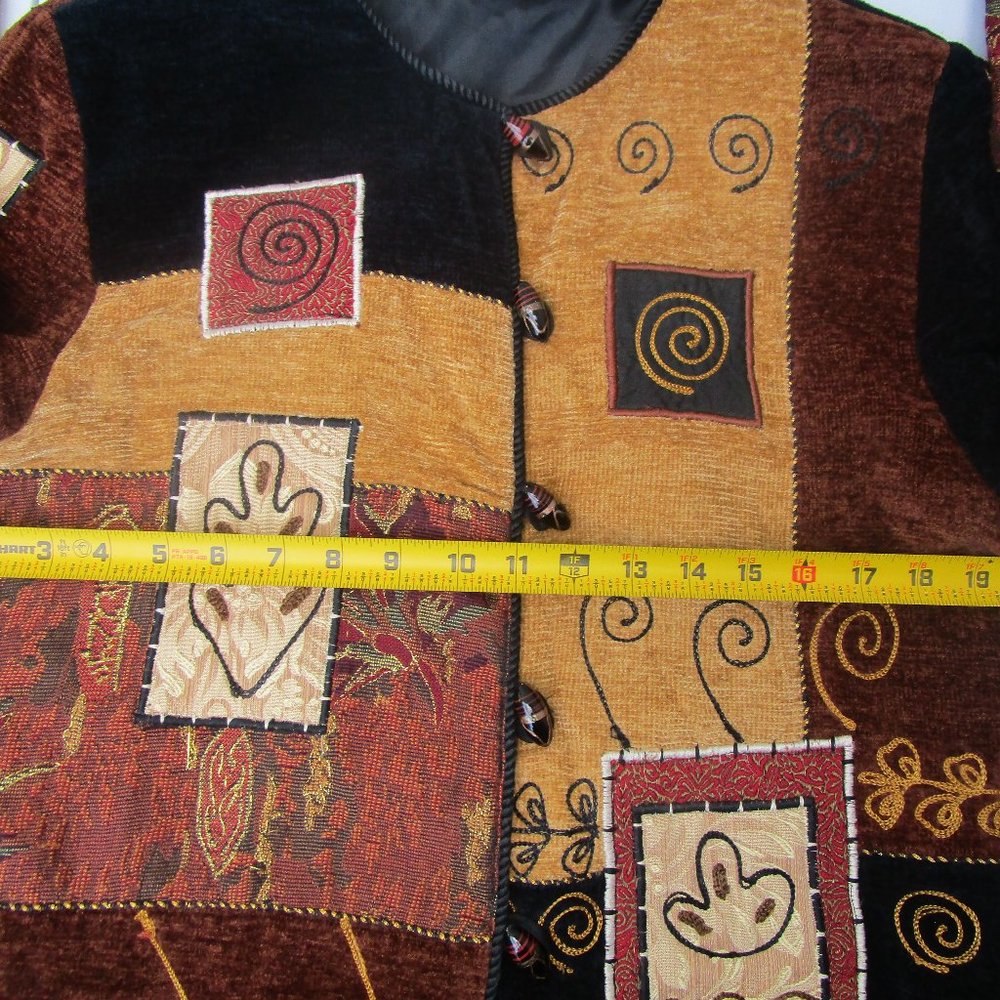 Allure Women's Boho Chic Patchwork Jacket Soft Vt… - image 4